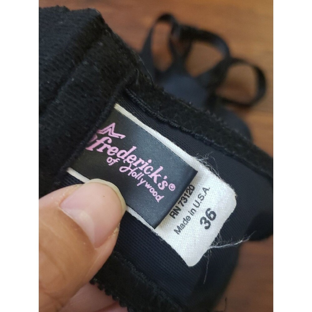 Frederick's of Hollywood Black Lace Bra Size 36 Romantic Fairy Festival - Picture 2 of 4